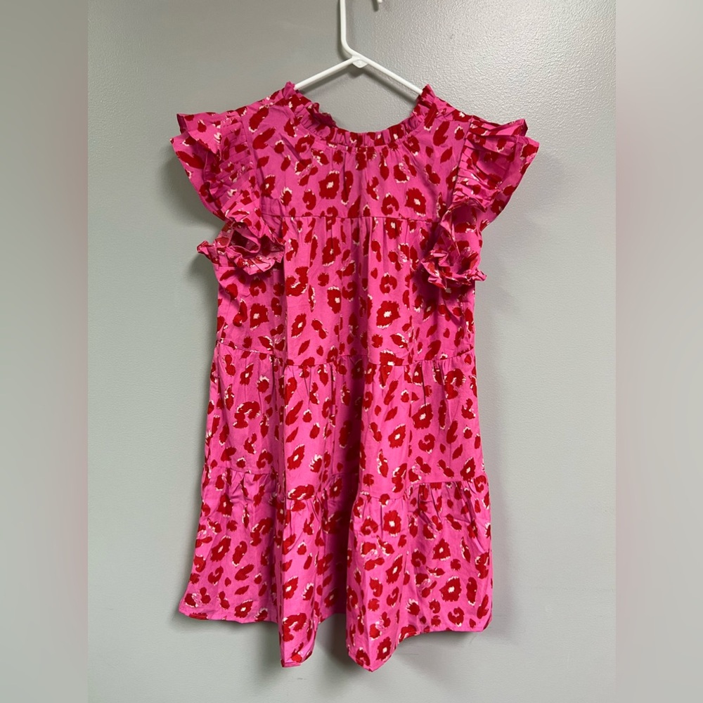 Hot pink leopard print dress